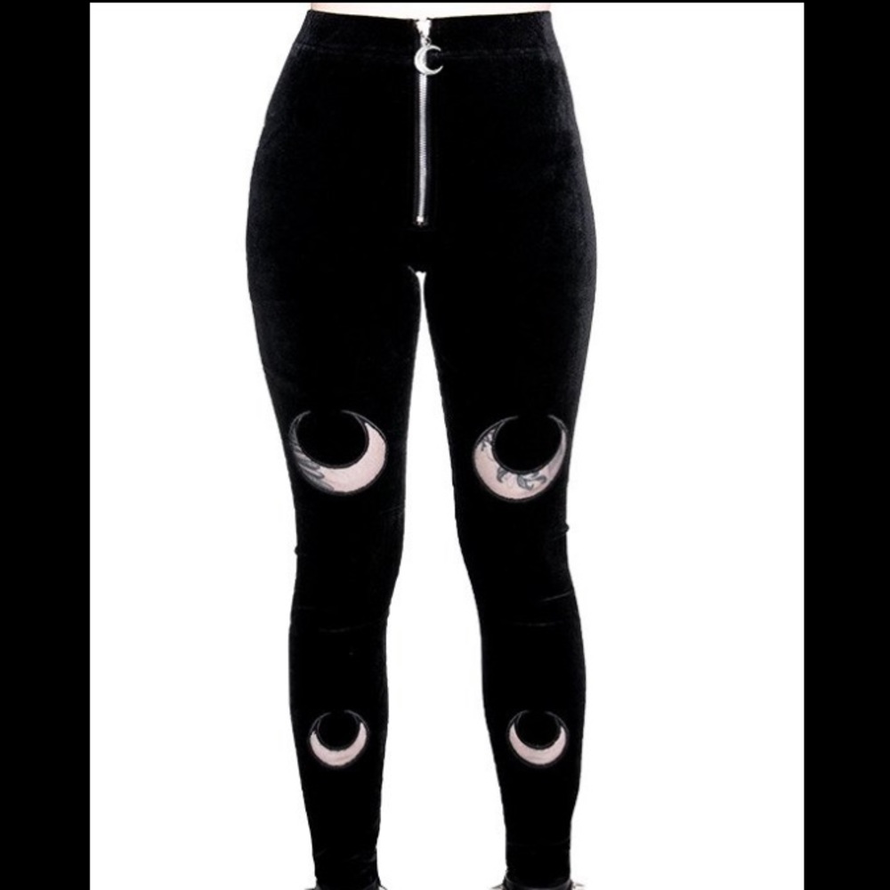 Restyle double crescent velvet leggings